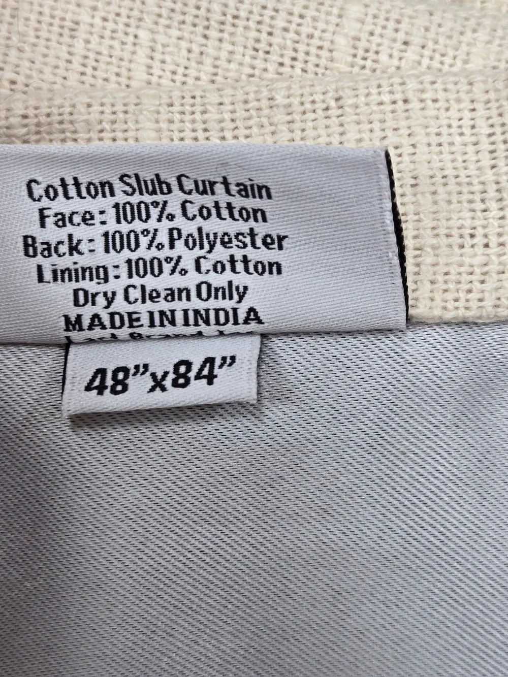 NWT QUINCE Set Of 2 48x84 Cotton Slub Blackout Curtains Natural 0724